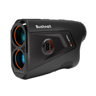 Bushnell Tour V7 Shift golf rangefinder on a golf cart, top pick for senior golfers