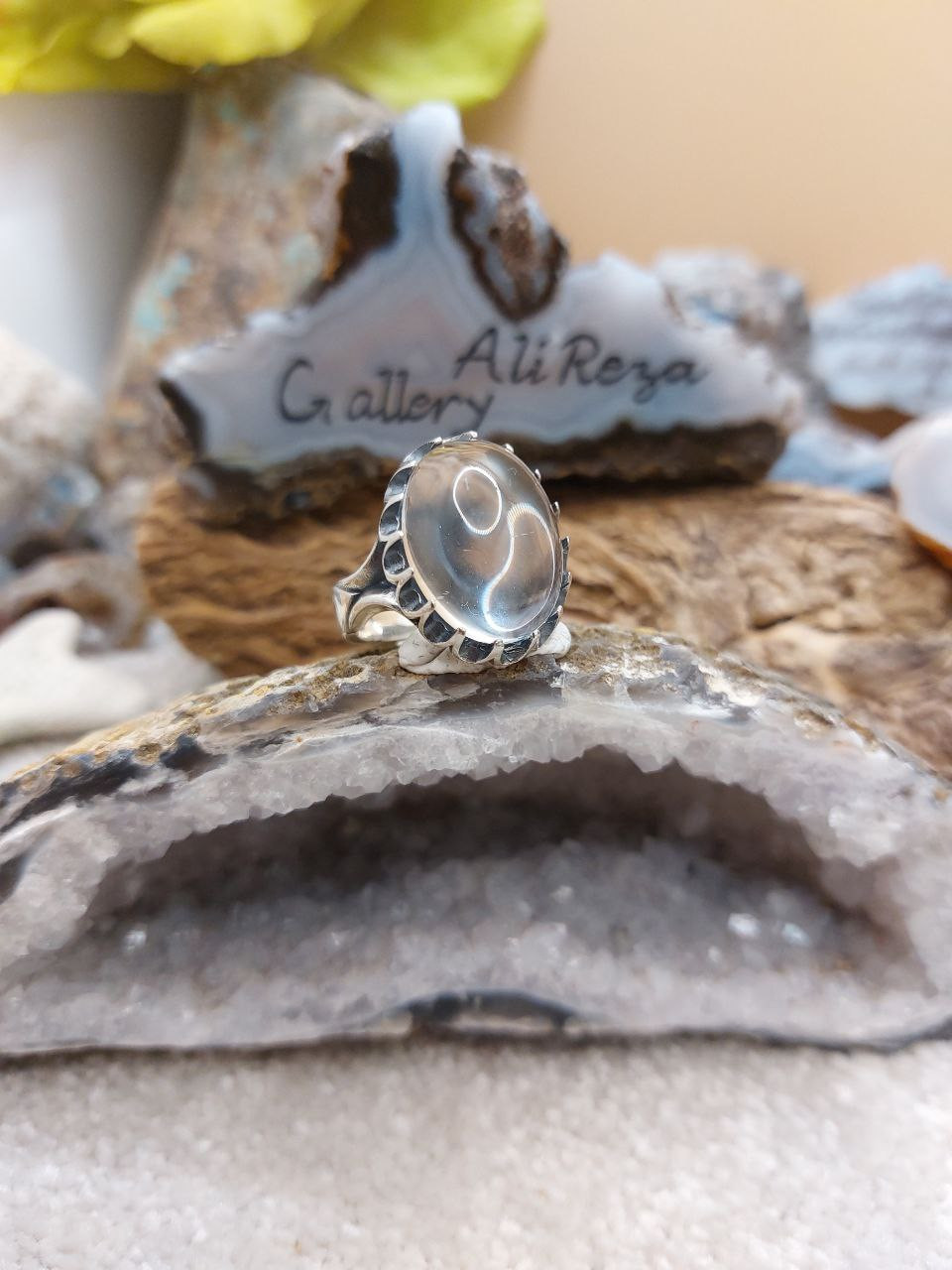 Dur al Najaf Clear Quartz 925 Sterling Silver Ring