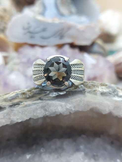 Dure Najaf Ashraf Iraqi, Clear Quartz, Moon Stone, Muh Najaf, 925 Sterling Silver Ring, Ya Ali, Shia Muslim, Islamic Men Ring, smoky quartz, gif for him, gift for husband