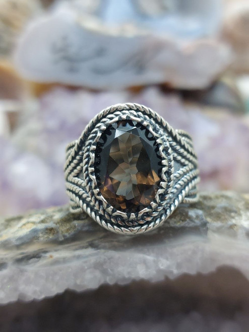 Dure Najaf Ashraf Iraqi, Clear Quartz, Moon Stone, Muh Najaf, 925 Sterling Silver Ring, Ya Ali, Shia Muslim, Islamic Men Ring, smoky quartz, gif for him, gift for husband