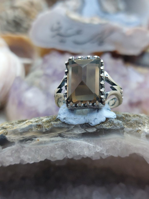 Dure Najaf Ashraf Iraqi, Clear Quartz, Moon Stone, Muh Najaf, 925 Sterling Silver Ring, Ya Ali, Shia Muslim, Islamic Men Ring, smoky quartz, gif for him, gift for husband