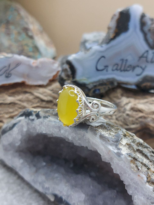 Sharaf al Shams 925 silver sterling women ring, real Yellow Aqeeq Yemeni,