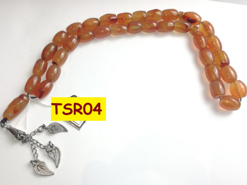Natural Untreated Aqeeq Yemeni Tasbih, Genuine Untreated Aqiq Yemeni Tasbeeh, Tasbih Mesbehe Misbaha Rosary Sibha Light Brown Colour Agate 33 Beads سبحة تسبیح مسبحه عقیق یمنی