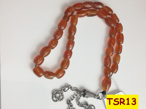 Natural Untreated Aqeeq Yemeni Tasbih, Genuine Untreated Aqiq Yemeni Tasbeeh, Tasbih Mesbehe Misbaha Rosary Sibha Light Brown Colour Agate 33 Beads سبحة تسبیح مسبحه عقیق یمنی