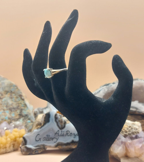 Persian Turquoise Nishapur Ajami, 925 Sterling Silver ladies ring, Shia Muslim Feroza Nishabur Ring,