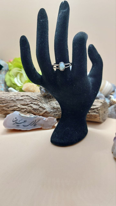 Persian Turquoise Nishapur ajami, 925 silver sterling ladies ring, Shia Muslim Feroza Ring,