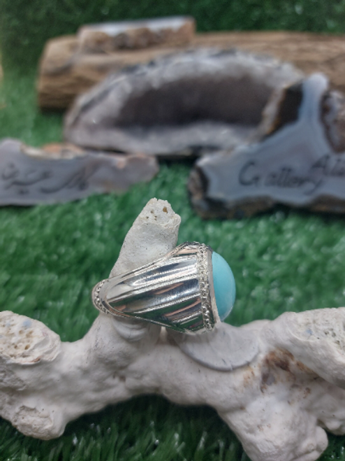 Persian Turquoise Nishapur Ajami, 925 silver sterling ladies ring, Shia Muslim Feroza Ring,