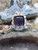 Echter Amethyst, tropfenförmig geschliffen, Damenanhänger aus 925er Silber, arabische islamische Kalligrafie, Mädchen, Damen