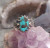 Turquoise Neyshaburi shajari 925 silver sterling men ring, Shia Muslim Ring
