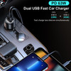 Choetech TC0010 63W Dual USB-C 45W + USB-A 18W Car Charger