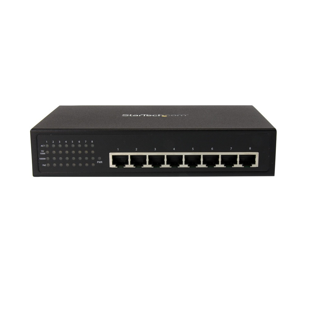 Startech Router Switch StarTech 8-Port Industrial Gigabit PoE+ Switch