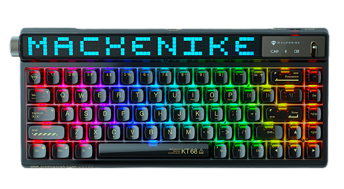Machenike KT68 Pro RGB Wireless Gaming Keyboard Black Brown