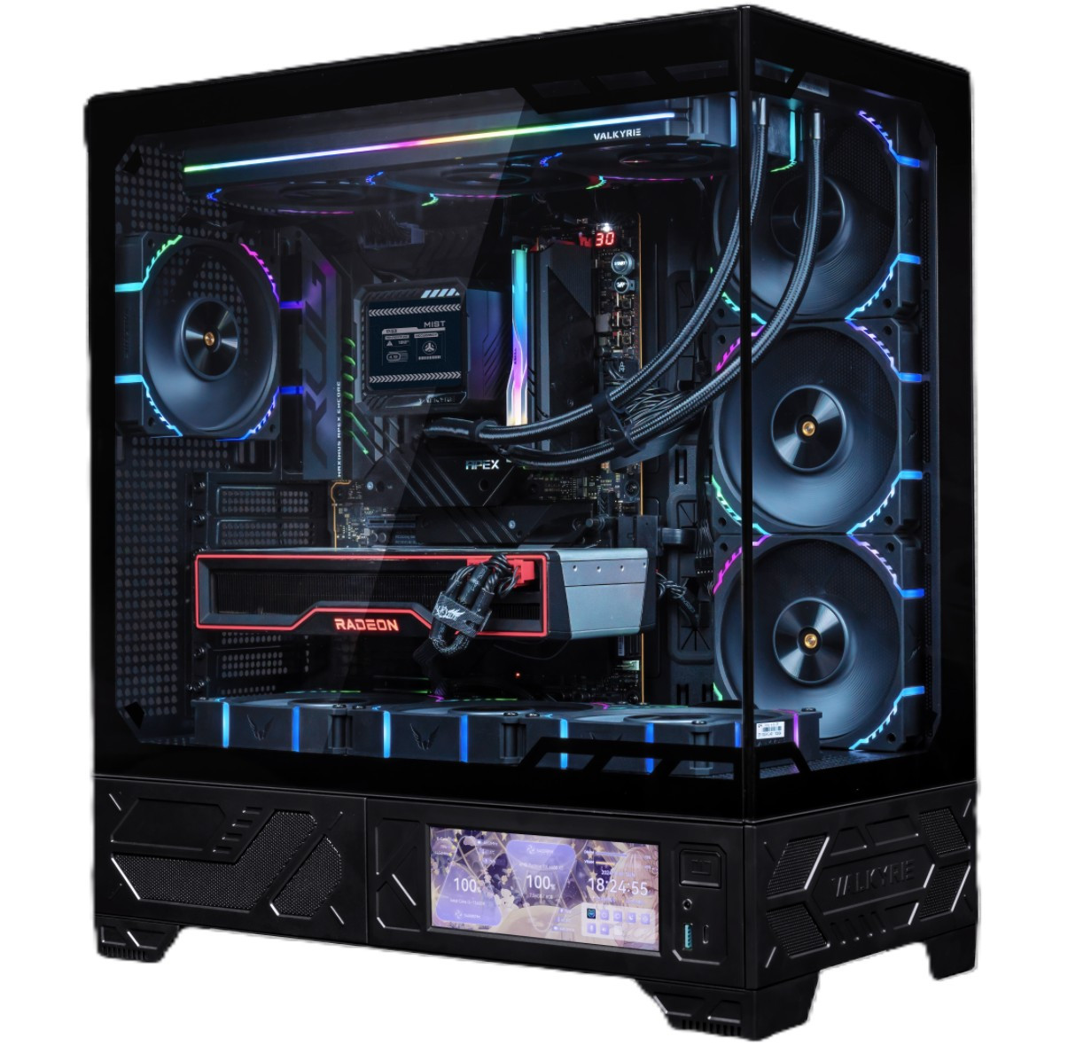 Vk03 Valkyrie VK03 LCD ATX Mid Tower Gaming Case Black