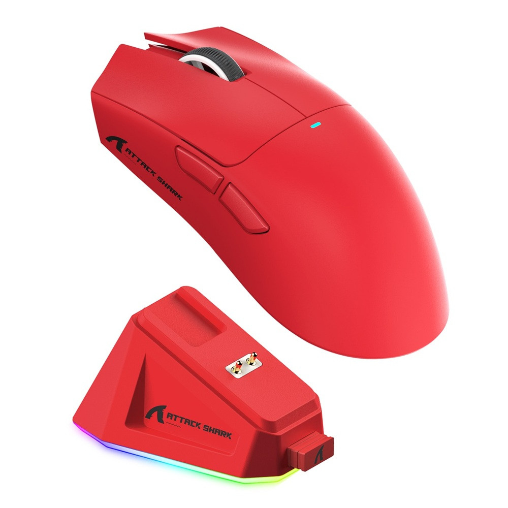 Attack Shark X11 Wireless Gaming Mouse w/ Charging Dock Red