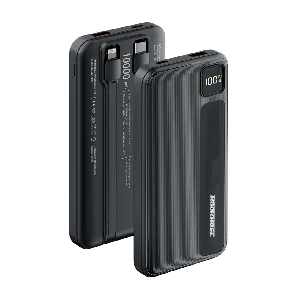 RockRose Powerlink 10 Neo 10000mAh Power Bank Black