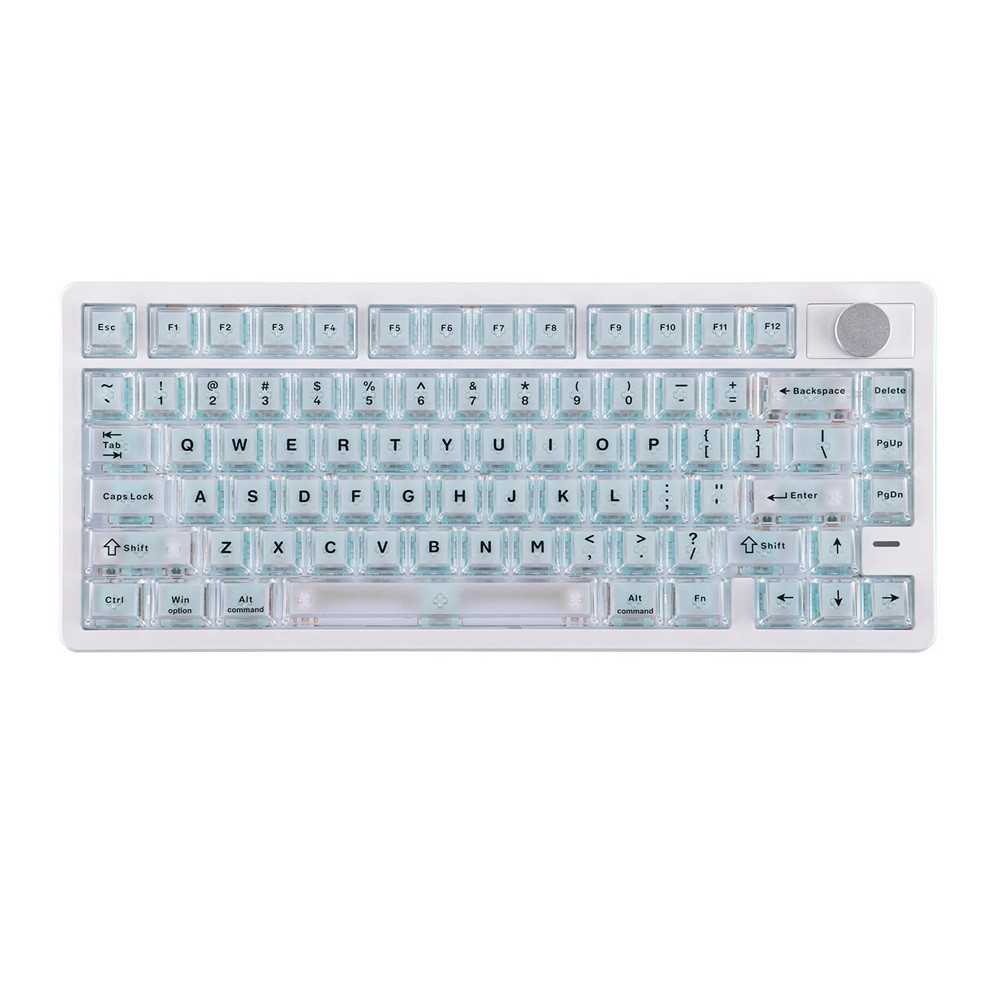 Epomaker HE75 V2 Hot-Swappable RGB Wireless Mechanical Keyboard - White, Creamy Jade HE Switch, 80 Keys
