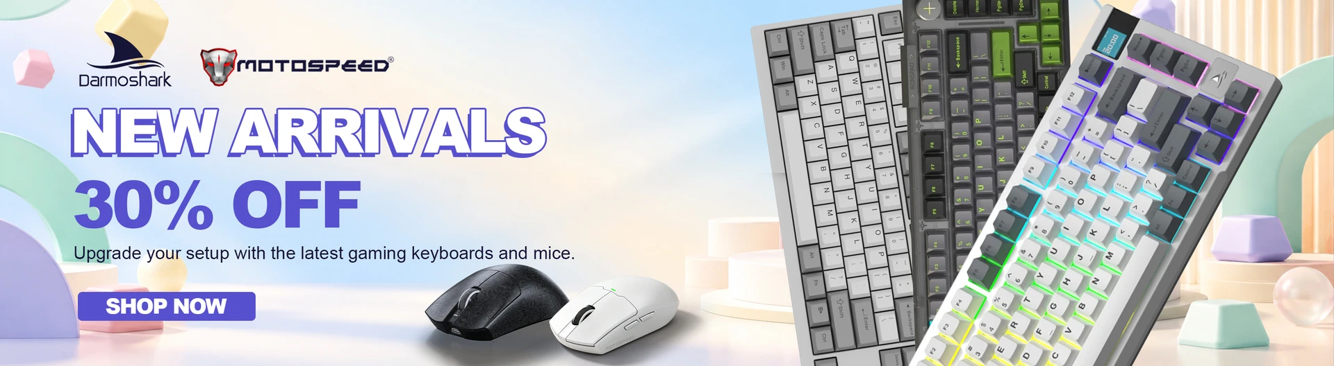 Darmoshark & Motospeed New Arrivals New mice & keyboards — 30% OFF. Limited-time offer