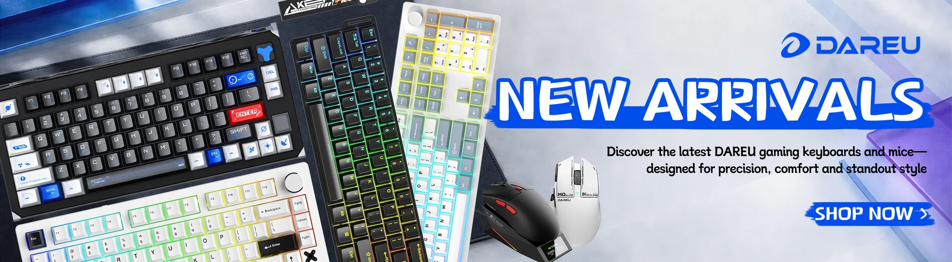 New DAREU gaming keyboards and mice have arrived at ExtremePC New Zealand. Explore the latest DAREU gaming peripherals designed for precise control, responsive performance, lasting comfort and distinctive desktop style