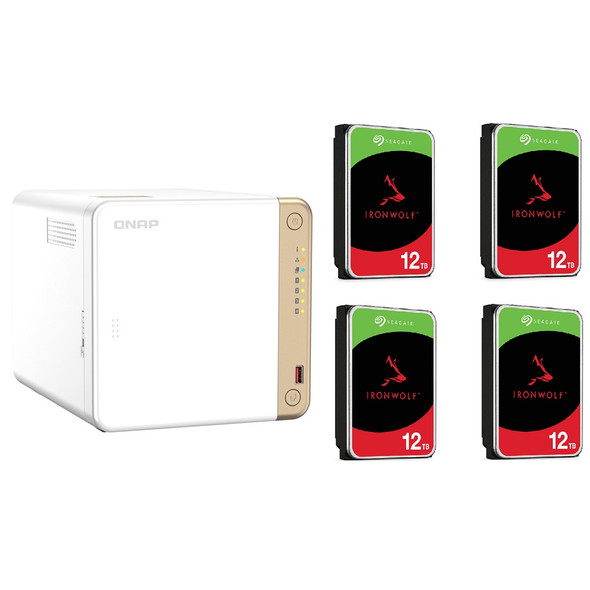 QNAP TS-462 4-Bay 8GB NAS with 4x 12TB NAS HDD Bundle