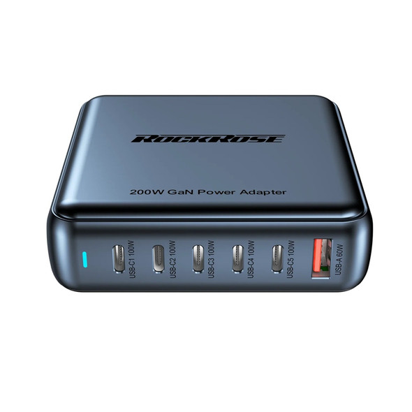 Buy the RockRose Infinito G200 200W 6 Ports USB-C GaN Charging Station ( RRTC59 ). Shop online at Extremepc.co.nz