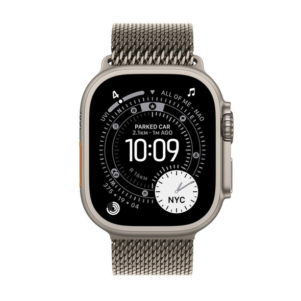 Buy the Apple Watch Ultra 3 (GPS + Cellular) 49mm Natural Titanium Case with Natural Titanium Milanese Loop Small ( MEWW4X/A ). Shop online at Extremepc.co.nz