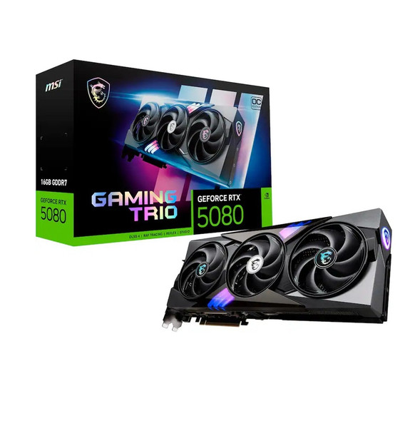 Buy the MSI GeForce RTX 5080 GAMING TRIO OC 16GB Graphics Card - Black ( GeForce RTX 5080 16G GAMING TRIO OC ). Shop online at Extremepc.co.nz