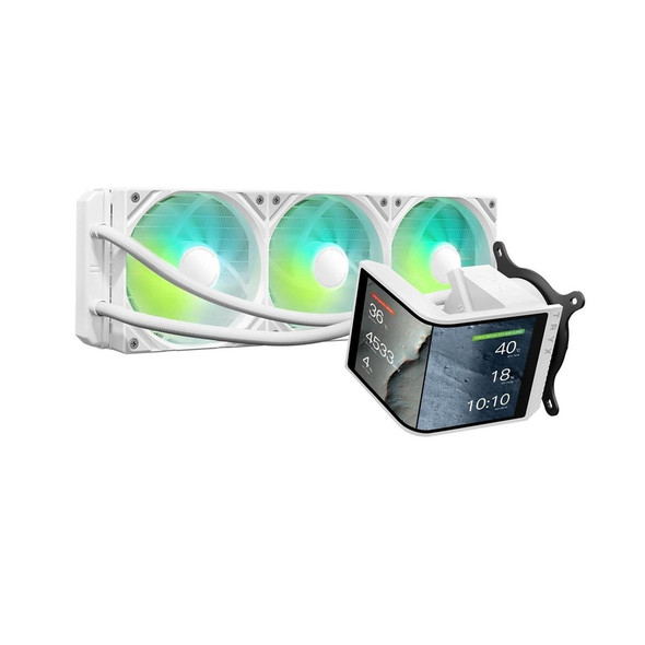 Buy the TRYX PANORAMA SE ARGB L-Shaped AMOLED 360mm Liquid CPU Cooler - White ( L-P360L-AM3M-G0W ). Shop online at Extremepc.co.nz
