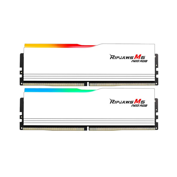G.SKILL Ripjaws M5 Neo RGB EXPO/XMP 64GB (2x 32GB) 6000Mhz DDR5 Desktop UDIMM RAM Kit White