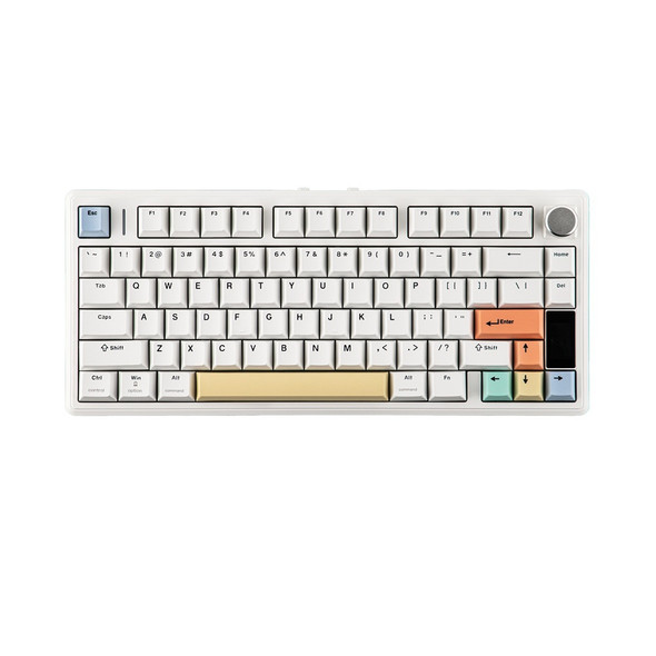 Epomaker TH80 V2 Pro Hot-Swappable RGB Wireless Mechanical Keyboard - White, Creamy Jade Switch, 78 Keys