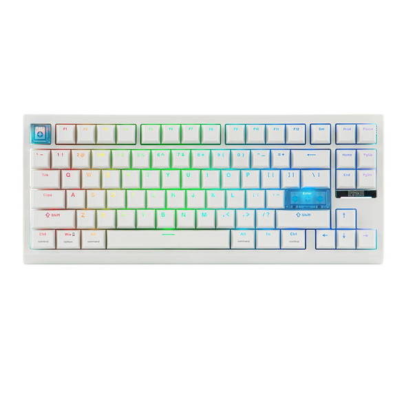 Epomaker G84 HE Hot-Swappable RGB Wireless Mechanical Keyboard - White Blue, Duskrise Magnetic Switch, 84 Keys