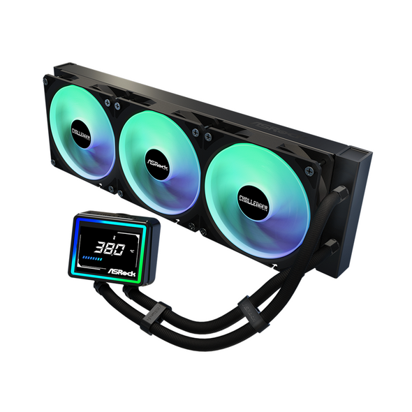 ASROCK Challenger 360 Digital AIO Liquid CPU Cooler Black 90-ACLA36-BAAGA6