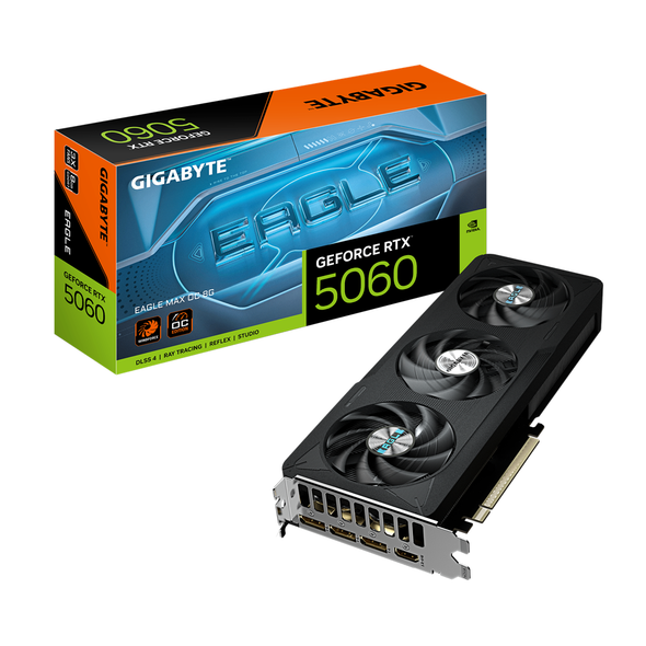 Gigabyte GeForce RTX 5060 EAGLE MAX OC 8GB GDDR7 Graphics Card GV-N5060EAGLEMAX OC-8GD
