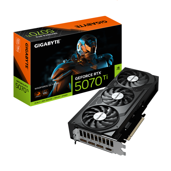 Gigabyte NVIDIA GeForce RTX 5070 Ti WINDFORCE OC V2 16GB GDDR7 Graphics Card GV-N507TWF3OCV2-16GD