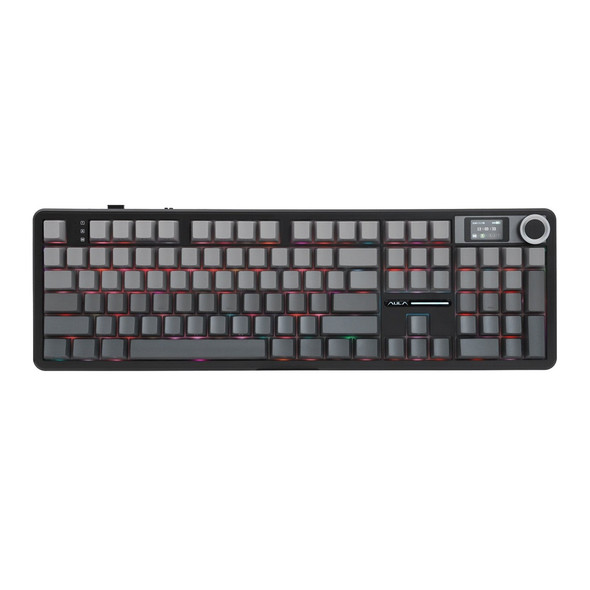 AULA F108 PRO RGB Hot-Swappable Wireless Gaming Keyboard - Grey, Caramel Latte Linear Switches, 104 keys