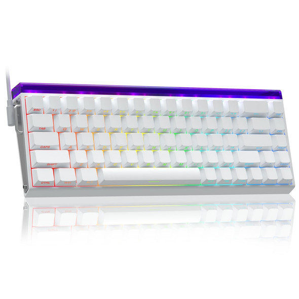 AULA HERO 68 HE RGB Hot-Swappable Wired Gaming Keyboard - White Side-printed , Shape Magnetic Switch, 68 keys HERO68 White S