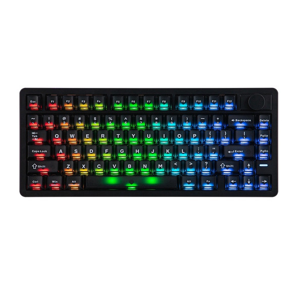 Epomaker HE75 V2 Hot-Swappable RGB Wireless Mechanical Keyboard - Black, Creamy Jade HE Switch, 80 Keys