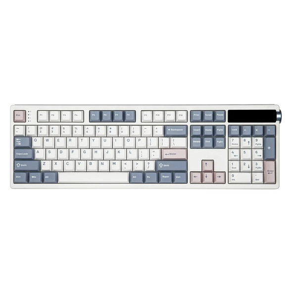 Epomaker TH108 Pro Hot-Swappable RGB Wireless Mechanical Keyboard - White Blue, Creamy Jade HE Switch, 104 Keys
