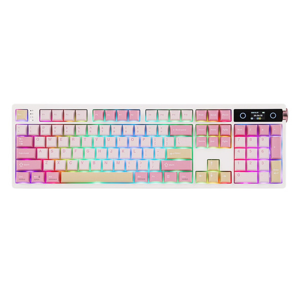 Epomaker TH108 Pro Hot-Swappable RGB Wireless Mechanical Keyboard - Pink, Creamy Jade HE Switch, 104 Keys