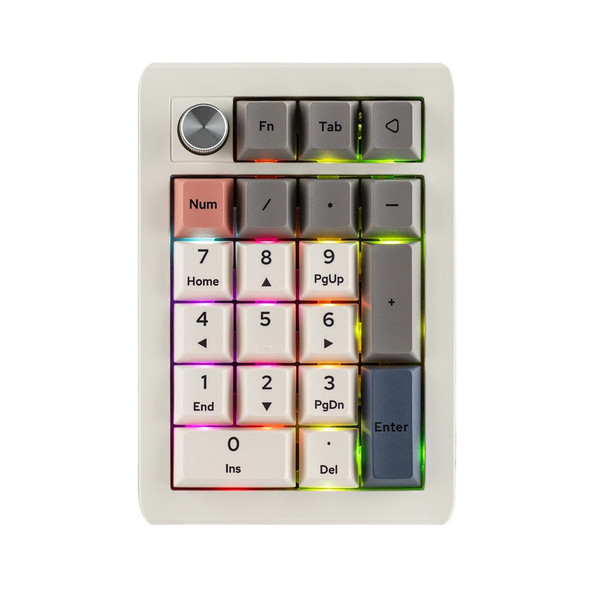 Epomaker EK21 Bluetooth Hot Swappable Numpad - Retro White, Zebra Switch