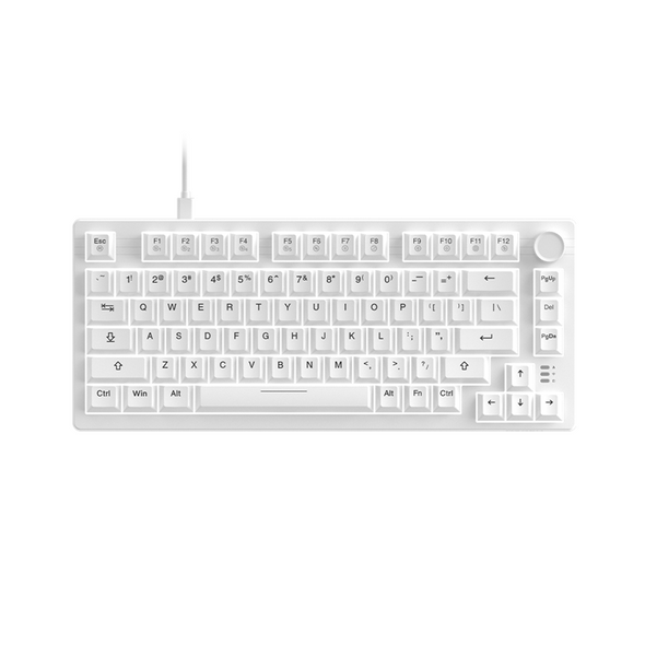 DAREU EK75 RGB Wired Gaming Keyboard - White, Linear Dream Switches, 81 keys EK75 White