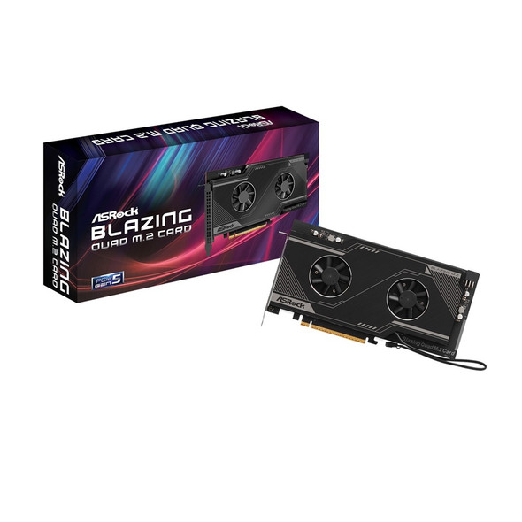 ASRock Blazing Quad PCI E 5.0x16 M.2 Expansion Card