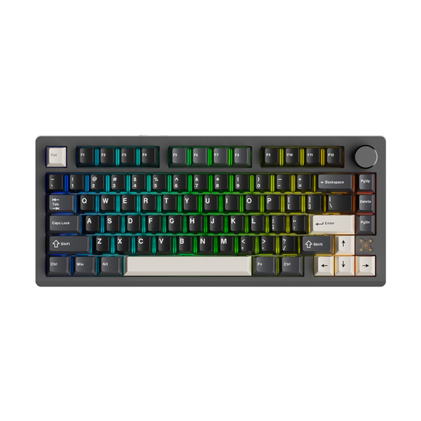 DAREU Flex 75 RGB Hot-Swappable Wireless Gaming Keyboard - Black Grey, Pegasus Switches, 79 keys Flex 75 Black Grey