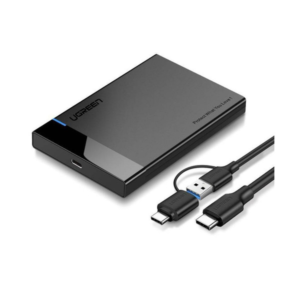 UGREEN 60735 USB 3.1 2.5" Hard Drive Enclosure with USB-C to USB-A / USB-C Cable