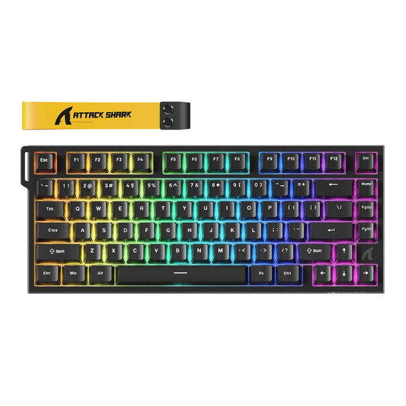 Attack Shark R82 HE Rapid Trigger RGB Wired Gaming Keyboard - Black, Magnetic Switch, 80 keys