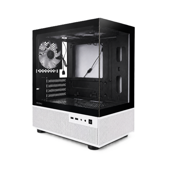 Antec CX200M Tempered Glass RGB Micro-ATX Mini Tower Case Black White CASE-ANT-CX200M-BW-1