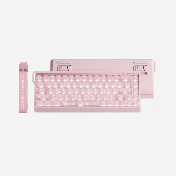 MCHOSE Ace 68 V2 RGB Hot-swappable Wired Mechanical Gaming Keyboard - Translucent Pink, Star Ring Magnetic Switch, 68 keys HW-Ace68V2-32