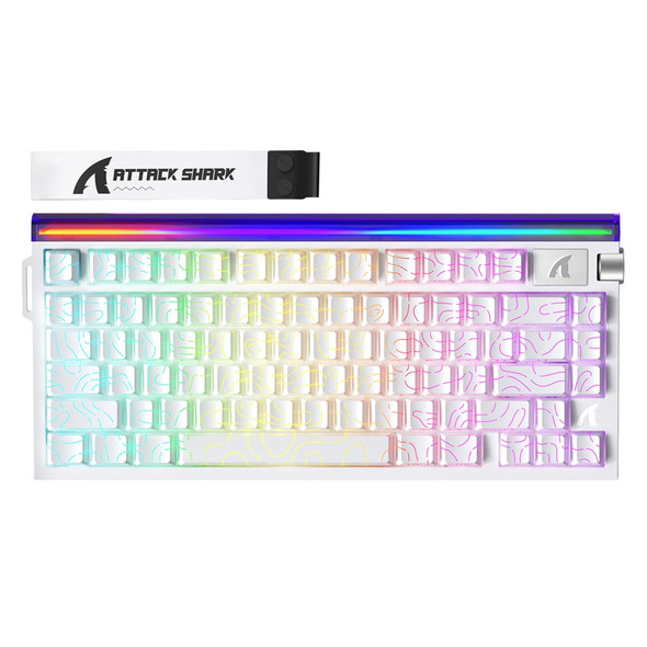 Attack Shark R82 HE Rapid Trigger RGB Wired Gaming Keyboard - White Contours, Magnetic Switch, 80 keys