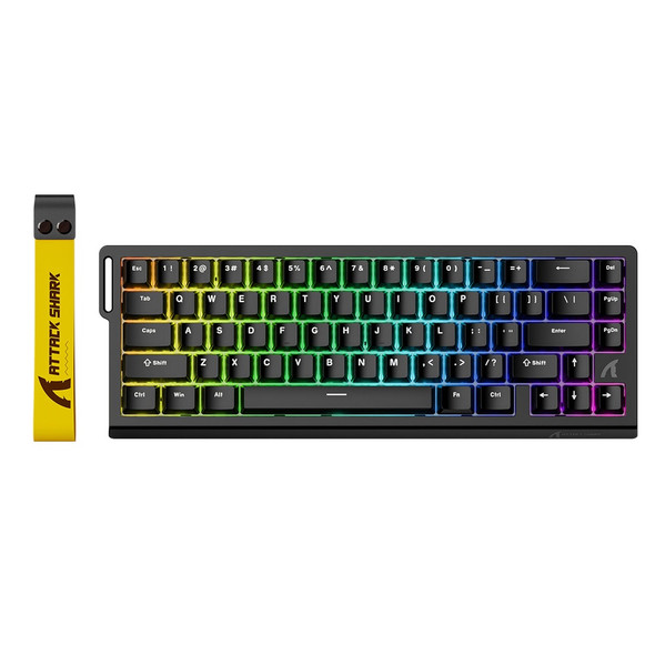 Attack Shark X68 HE RGB Hot-Swappable Wired Gaming Keyboard - Black, Magnetic Switch, 66 keys