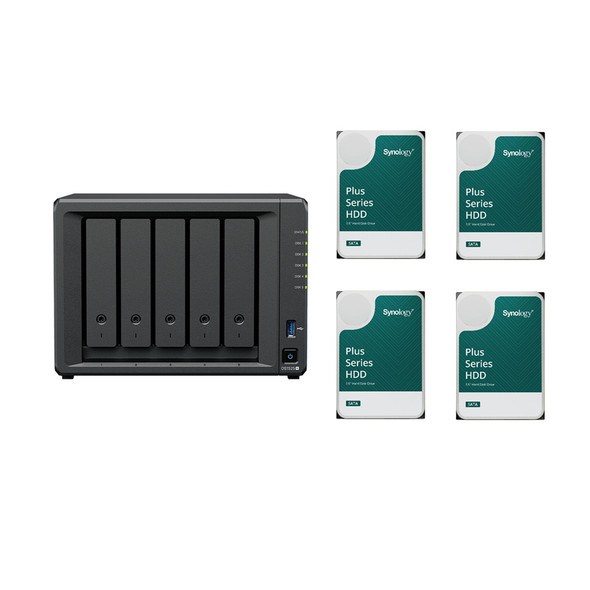 Synology DiskStation DS1525+ 5-Bay NAS Server Ryzen V1500B 8GB With 4X Synology 3300 4TB Bundle