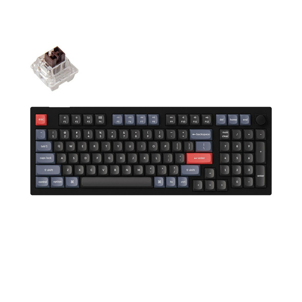 Buy the Keychron V5 Wired Knob RGB Hot-Swap Mechanical Keyboard - Carbon Black, K Pro Brown, 100 Key ( V5-D3 ). Shop online at Extremepc.co.nz